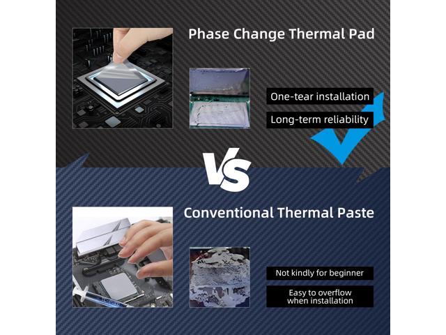 PPTM7950 Phase Change Thermal Pads - 8.5W/m·K Ultra-Thin Heating Pad for CPU/GPU/SSD Cooling, 0.2mm Thickness (40x80mm) 2-Pack, Compatible with...