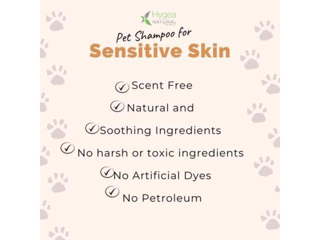 Hygea Natural Sensitive Skin Dog Shampoo - Nourishing Pet Shampoo for Dogs Oatmeal Formula with Aloe and Vitamin E Fragrance Free - Natural...
