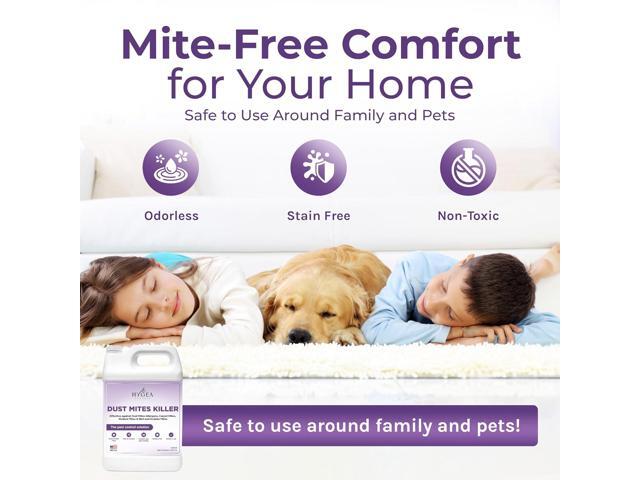 Dust Mite Spray - Kills Dust Mites, Carpet Mites, Rodent Mites, Bird & Scabies Mites - Pet & Child Friendly, Eco-Friendly - 128oz (unscented)