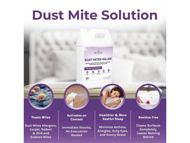 Dust Mite Spray - Kills Dust Mites, Carpet Mites, Rodent Mites, Bird & Scabies Mites - Pet & Child Friendly, Eco-Friendly - 128oz (unscented)