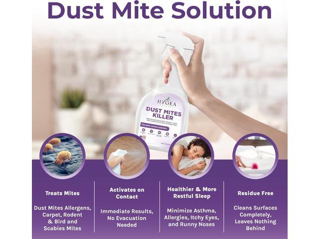 Dust Mite Spray - Kills Dust Mites, Carpet Mites, Rodent Mites, Bird & Scabies Mites - Pet & Child Friendly - Eco-Friendly - 24oz (unscented)