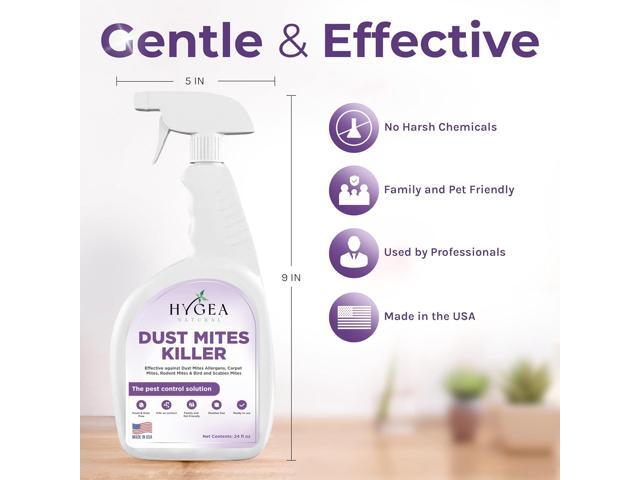Dust Mite Spray - Kills Dust Mites, Carpet Mites, Rodent Mites, Bird & Scabies Mites - Pet & Child Friendly - Eco-Friendly - 24oz (unscented)