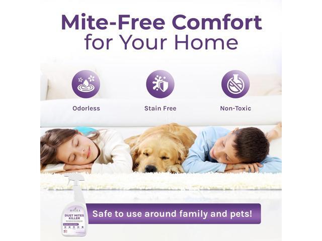 Dust Mite Spray - Kills Dust Mites, Carpet Mites, Rodent Mites, Bird & Scabies Mites - Pet & Child Friendly - Eco-Friendly - 24oz (unscented)
