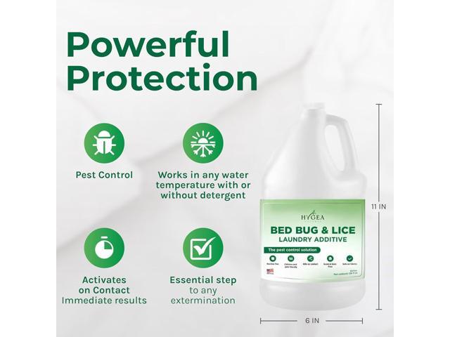 Hygea Natural Lice and Bed Bug Laundry Additive - Non-Toxic, Odorless, Safe for Children and Pets, All Laundry Safe Items- Made in USA - 128oz Gallon