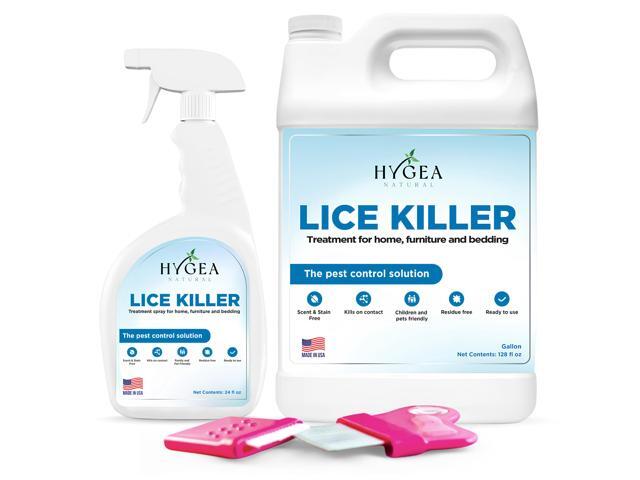 Hygea Natural Lice Kit Includes Comb with Magnifier for lice and nits and Lice Spray & Refill for Home, Furniture, Bedding - Natural Treatment-...