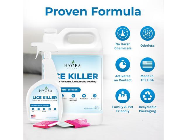Hygea Natural Lice Kit Includes Comb with Magnifier for lice and nits and Lice Spray & Refill for Home, Furniture, Bedding - Natural Treatment-...