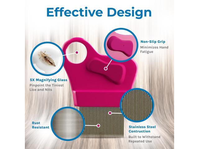 Hygea Natural Lice Kit Includes Comb with Magnifier for lice and nits and Lice Spray & Refill for Home, Furniture, Bedding - Natural Treatment-...