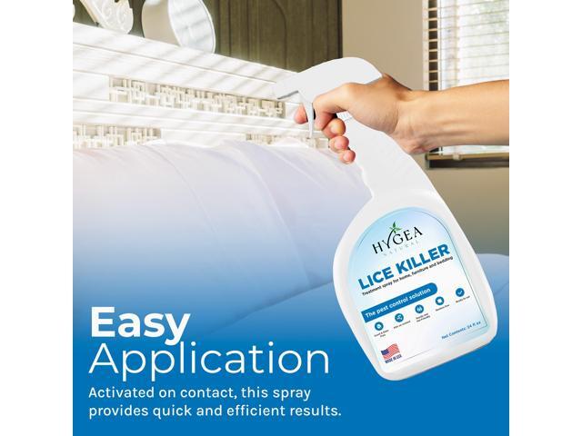 Hygea Natural Lice Spray for Home, Furniture, Bedding - Natural Treatment for Head Lice - Family Friendly and pet Safe - Stain and Scent Free