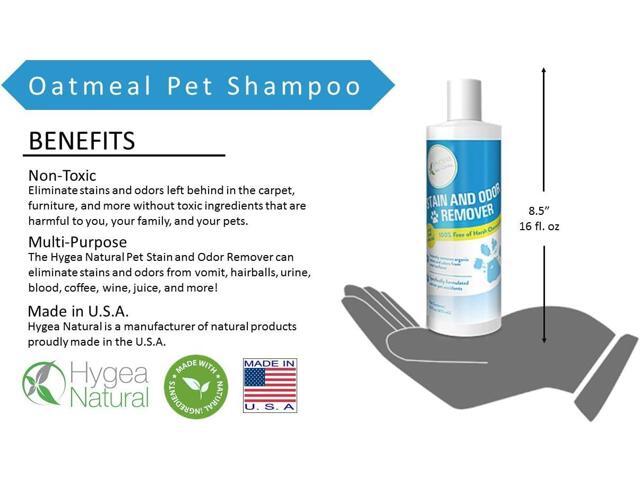 Hygea Natural Stain and Odor Eliminator, Pet Odor and Stain Remover for Urine & Vomit, Spot Carpet Cleaner for Small Animal, 16 Oz