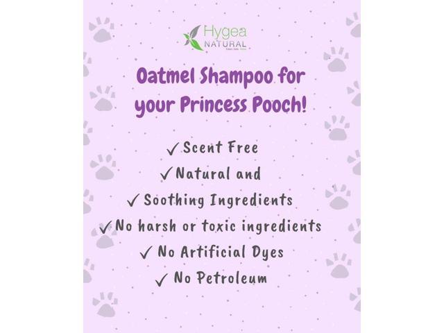 Hygea Natural Gorgeous - Nourishing Pet Shampoo for Dogs Oatmeal Formula with Aloe and Vitamin E Natural Ingredients, 16 oz