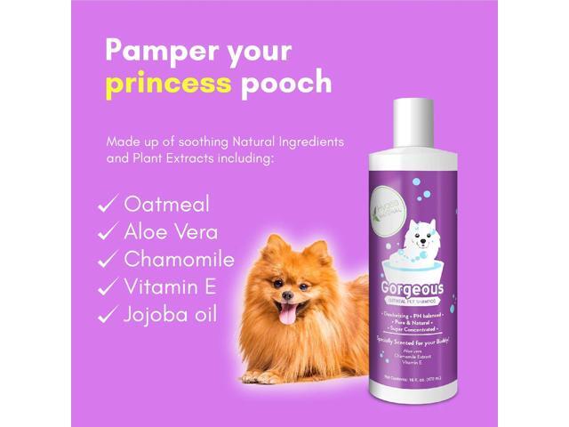 Hygea Natural Gorgeous - Nourishing Pet Shampoo for Dogs Oatmeal Formula with Aloe and Vitamin E Natural Ingredients, 16 oz