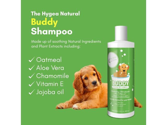 Hygea Natural Buddy Dog Shampoo - Nourishing Pet Shampoo for Dogs Oatmeal Formula with Aloe and Vitamin E Natural Ingredients, 16 oz