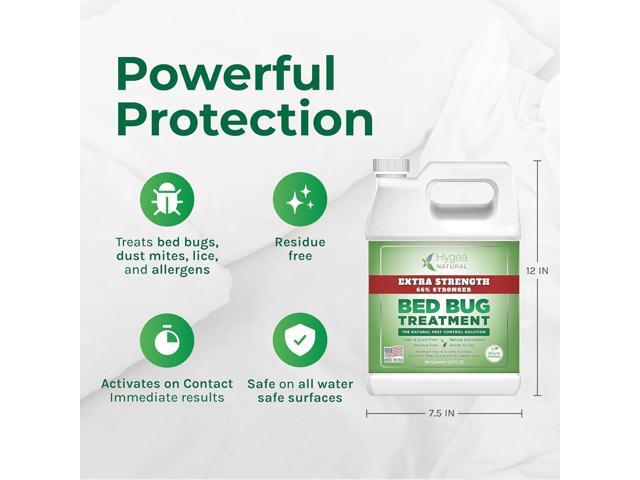 Bed Bug Spray Extra Strength by Hygea Natural 128OZ (Gallon Refill) Treat Bed Bugs, dust Mites, lice, Fleas - Stain & Scent Free Treatment Natural...