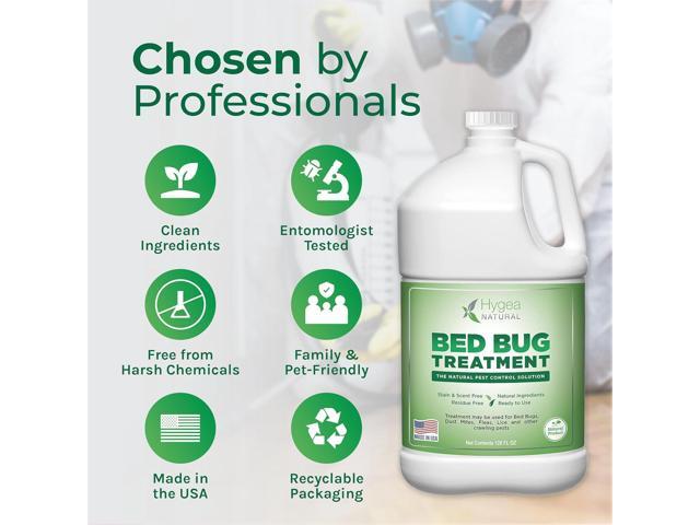 Hygea Natural Bed Bugs Spray Treatment -Stain and Scent Free, Safe for Children and Pets- Lice, Dust Mites, Allergens Treatment- Odorless Natural...