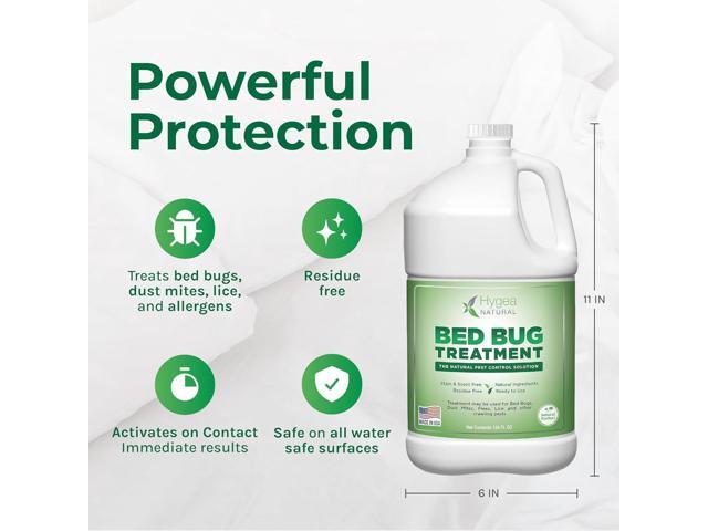 Hygea Natural Bed Bugs Spray Treatment -Stain and Scent Free, Safe for Children and Pets- Lice, Dust Mites, Allergens Treatment- Odorless Natural...