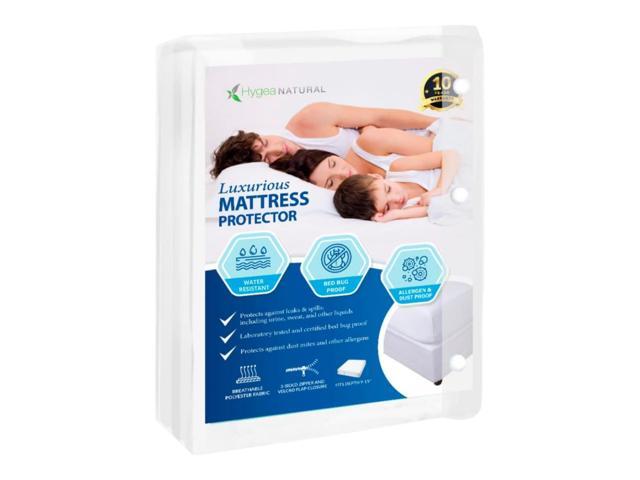 Hygea Natural Luxurious Mattress Cover - Water Resistant, Washable, Breathable and Stretchable up to 15 in.- Zippered Mattress Cover (California King)