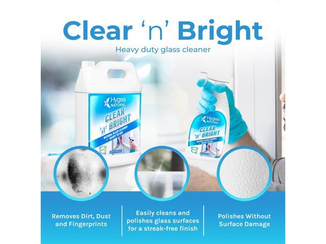 Hygea Natural Clean 'n' Bright - Glass Cleaner Spray - Streak-Free Window Cleaning Foam - Eyeglass, Window & Mirrors Cleaning Supplies - Safe &...