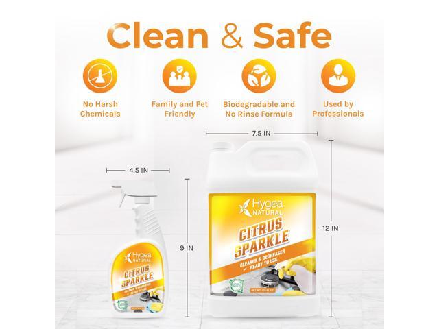 Citrus Sparkle Non-toxic Citrus Orange heavy duty Degreaser & All purpose cleaner by Hygea Natural- Pure Citrus Extracts & natural D-limonene-...