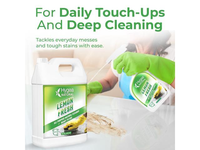 Hygea Natural Lemon Fresh All Purpose Cleaner & Degreaser- Multi-Surface -Non Toxic Floor Cleaner- Remove Soil, Dirt and Grease- Wet Gloss Finish-...