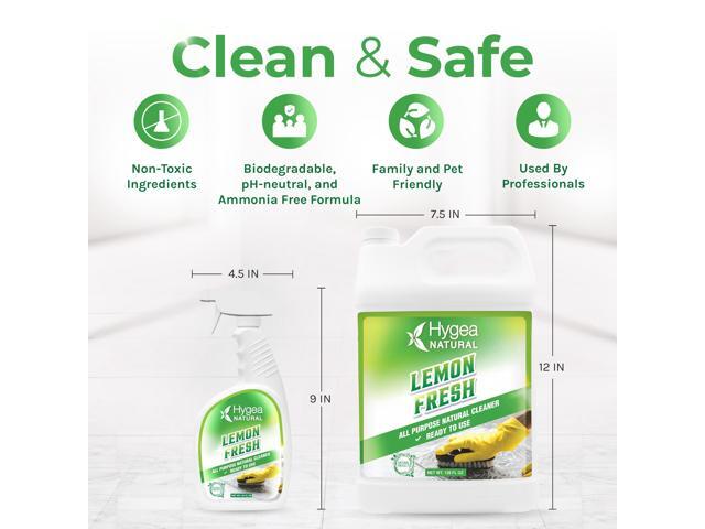 Hygea Natural Lemon Fresh All Purpose Cleaner & Degreaser- Multi-Surface -Non Toxic Floor Cleaner- Remove Soil, Dirt and Grease- Wet Gloss Finish-...