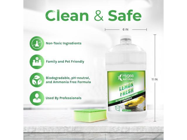 Hygea Natural Lemon Fresh All-Purpose Cleaner & Degreaser - Multi-Surface -Non Toxic Floor Cleaner - Remove Soil, Dirt and Grease- Wet Gloss...
