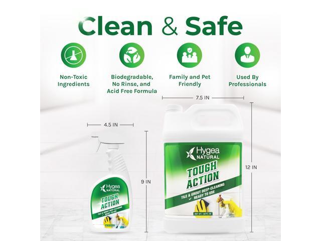 Hygea Natural Tough Action Tile & Grout Deep Cleaning - Removes Dirt & Scum without Harsh Chemicals - Cleans and Conditions Stone without Residue -...
