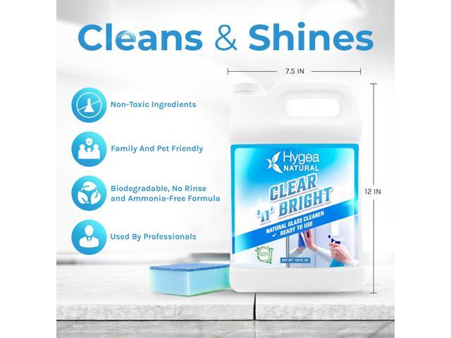 Hygea Natural Clean 'n' Bright-Glass Cleaner - Streak-Free Window Cleaning Foam - Eyeglass, Window & Mirrors Cleaning Supplies - Safe & Fast with...