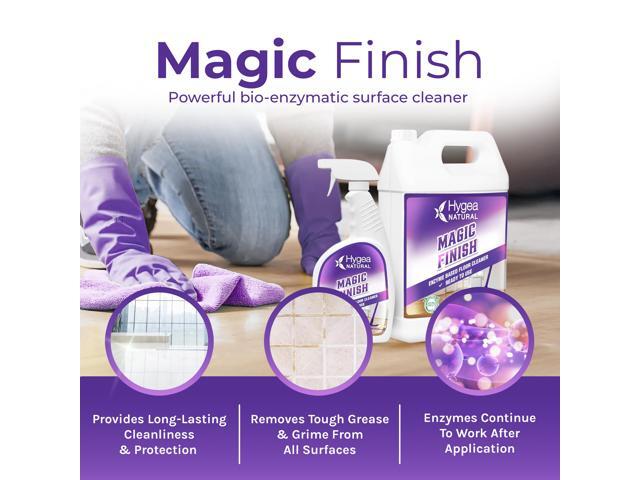 Hygea Natural Magic Finish Natural Enzyme-Based no rinse Floor Cleaner eats away grease buildup in tile and grout- Biodegradable formula Ready to...