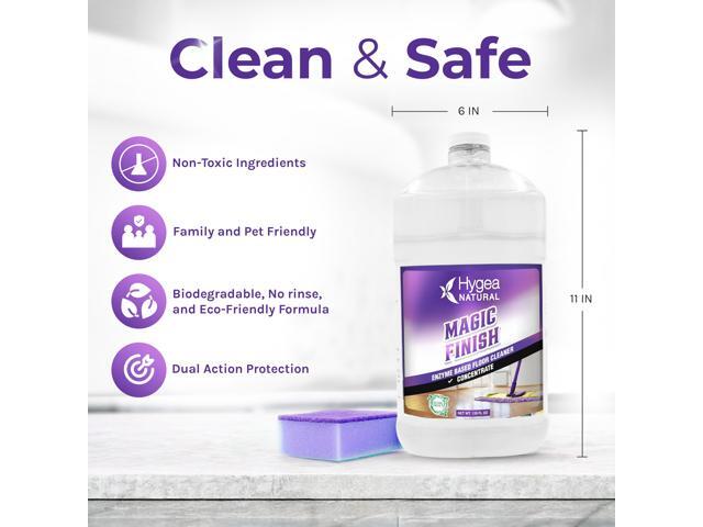 Hygea Natural Magic Finish Natural Enzyme-Based no rinse Floor Cleaner eats away grease buildup in tile and grout- Biodegradable formula...