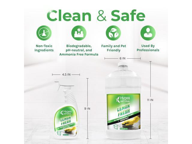 Hygea Natural Lemon Fresh All-Purpose Cleaner & Degreaser- Multi-Surface -Non-Toxic Floor Cleaner- Remove Soil, Dirt and Grease- Glossy Finish -...