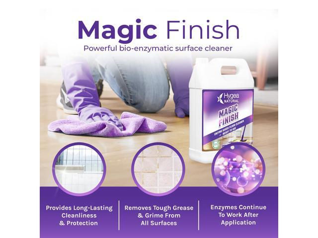 Hygea Natural Magic Finish Natural Enzyme-Based no rinse Floor Cleaner eats away grease buildup in tile and grout- Biodegradable formula (Ready to...