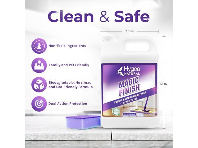 Hygea Natural Magic Finish Natural Enzyme-Based no rinse Floor Cleaner eats away grease buildup in tile and grout- Biodegradable formula (Ready to...