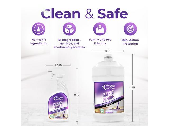 Hygea Natural Magic Finish Natural Enzyme-Based no rinse Floor Cleaner eats away grease buildup in tile and grout- Biodegradable formula- (Ready to...