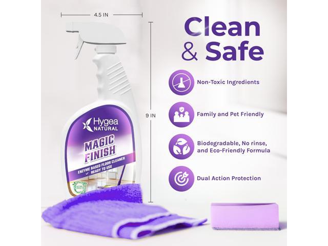 Hygea Natural Magic Finish Natural Enzyme-Based no rinse Floor Cleaner eats away grease buildup in tile and grout- Biodegradable formula (Ready to...
