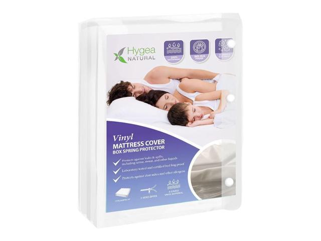 6 Gauge Heavy Duty Vinyl bed bug box spring protector - Zippered, Waterproof, Allergen & Bedbug Proof Mattress or Box Spring Cover (Full Size...