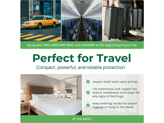 Hygea Natural Extra-Strength Bed Bug & Lice Killer Travel Spray - TSA Approved Size - For Hotels, Suitcase, Backpacks - Fast Acting Protection -...
