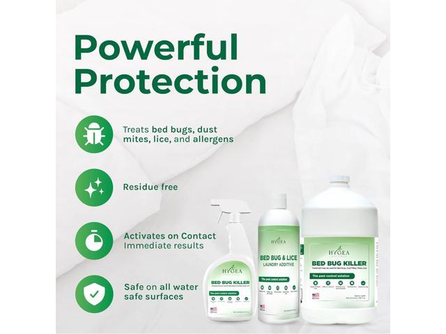 Hygea Natural Exterminator Combo Pack, Non Toxic Treatment, Natural Bugs & Lice Eradicator, Includes Bed Bug Spray 24 oz, Refill 128 oz & Laundry...