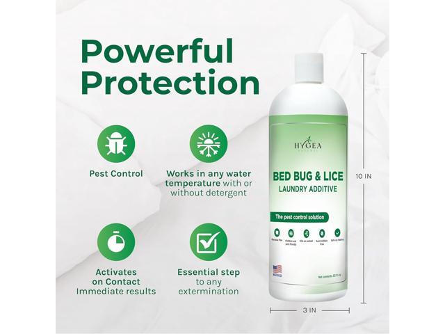 Bed Bugs and Mites Laundry Additive by Hygea Natural - Odorless, Non Toxic, Safe for children and pets- use on all laundry safe items