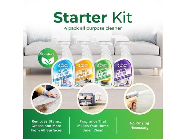 Natural Cleaning Starter Kit Natural Cleaning Starter Kit; includes Window, Degreaser, All Purpose and Tile Cleaner by Hygea Natural