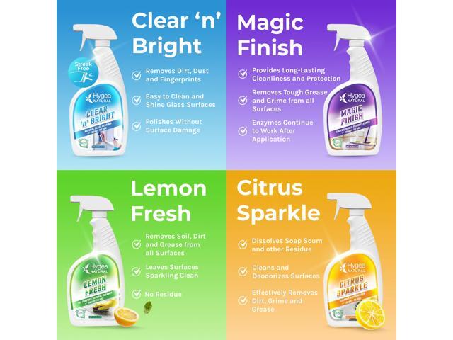 Natural Cleaning Starter Kit Natural Cleaning Starter Kit; includes Window, Degreaser, All Purpose and Tile Cleaner by Hygea Natural
