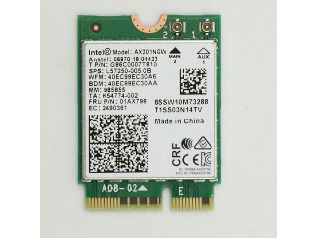 OIAGLH For Intel AX201 AX201NGW 6 Wireless Card M.2 E Key 01AX798 X13 Gen 1