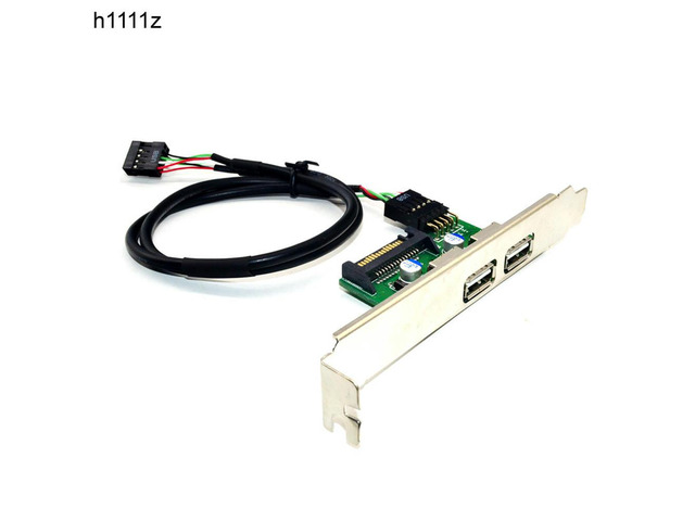 30cm PC Mainboard 9pin to Dual USB 2.0 Port Motherboard 2 USB2.0 PCI Panel Bracket 9Pin Extension Cable USB Expansion Card Riser