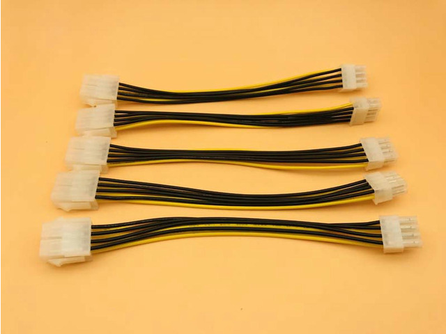 5PCS Top Quality 20cm 8Pin Male to 8Pin Female PC CPU Power Supply Extension Cable Cord Connector Adapter for BTC Miner Mining