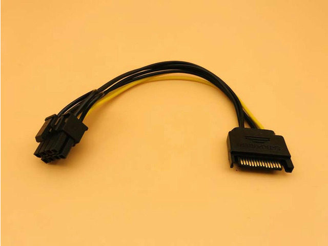 5PCS 15pin SATA Male to 8pin(6+2) PCI-E Power Supply Cable 20cm SATA Cable 15-pin to 8 pin cable 18AWG Wire for Graphic Card