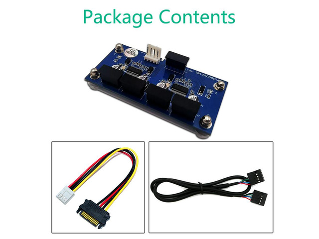 9pin USB Header Male 1 to 4 Male Extension Cable Card USB 2.0 HUB 9 pin Connector Adapter + SATA Power Magnetic Base for Desktop