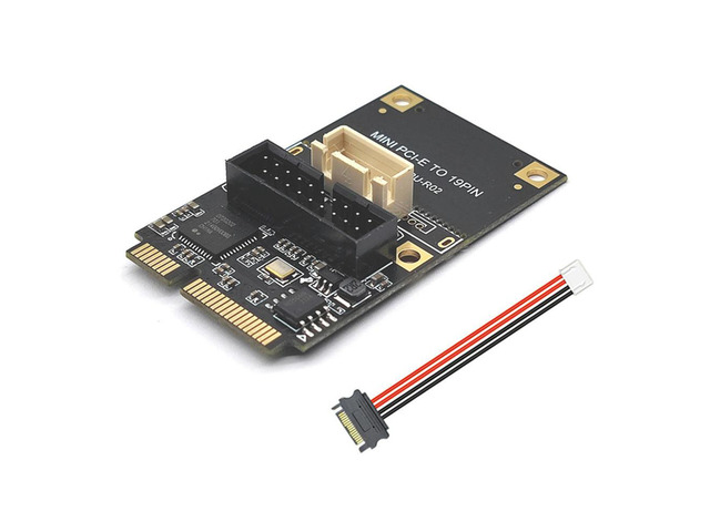 Mini PCIE to 19Pin 2Port USB3.0 Adapter Expansion Card Riser Mini PCI Express to USB 3.0 5Gbps Converter Board 4Pin Power for PC