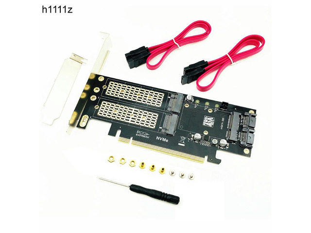 Riser Card M2 NVMe SSD NGFF to PCIE 3.0 X16 Adapter for Chi a Mining Support M Key NVME SSD B Key M2 SATA SSD mSATA 3in1 Adapter