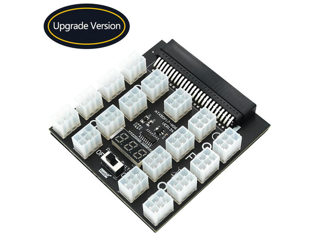 PCI-E 12V 50Pin to ATX 17 x 6Pin Power Supply Server Adapter Breakout Board for 750W 1100W 1600W 2000W 2400W PSU GPU Mining