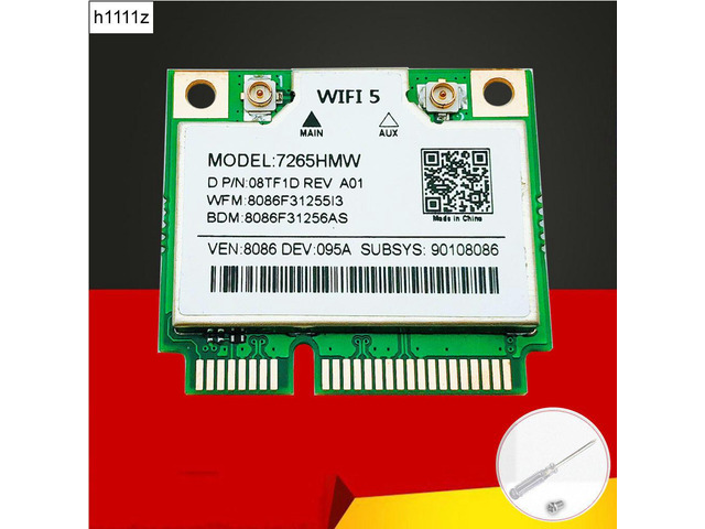 1167Mbps 7265HMW MINI PCIE Card Dual Band 2.4G + 5G Wireless Mini PCI-E Network Card Bluetooth V4.0 Supports WIN7/8/10