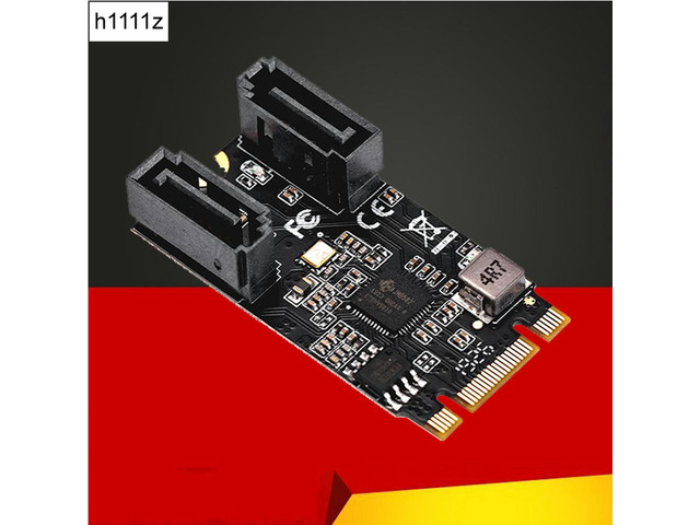 M.2 to SATA Adapter SATA Port Multiplier 2 Port SATA III 6Gb/s M2 22x42 M Key + B Key Controller SATA 6G Internal Expansion Card